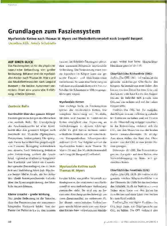 Vorschauseite 1: Grundlagen zum Fasziensystem