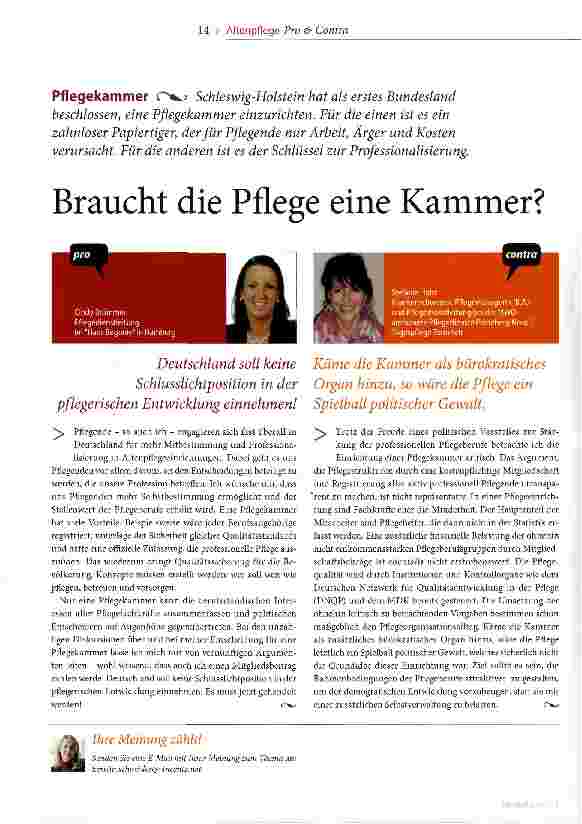 Vorschauseite 1: Braucht die Pflege eine Kammer?