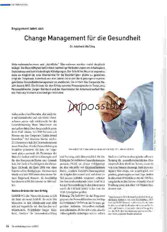 Vorschauseite 1: Change Management für die Gesundheit