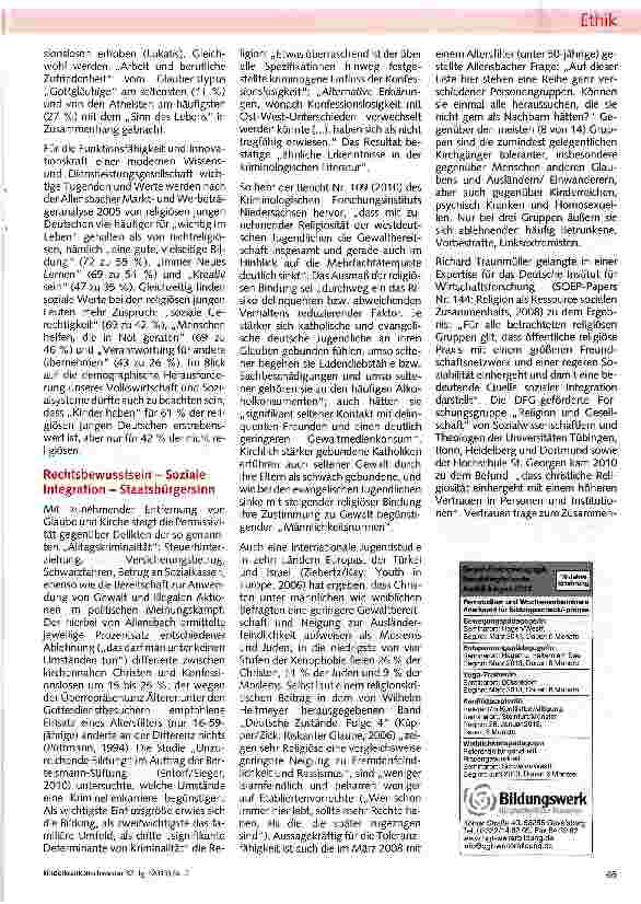 Vorschauseite 4: Glaube und Kirche: nicht zu unterschätzende soziale Faktoren