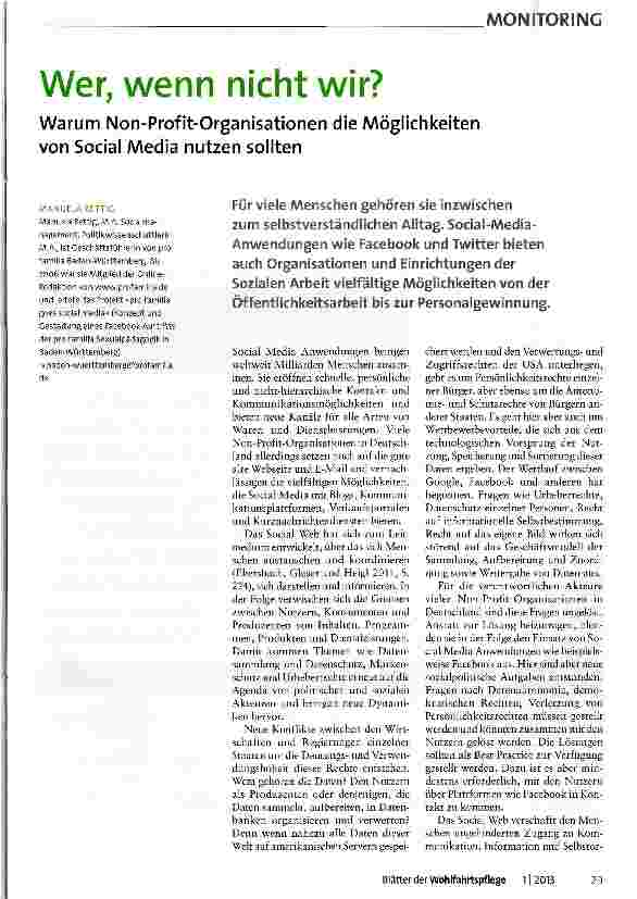 Vorschauseite 1: Wer, wenn nicht wir?