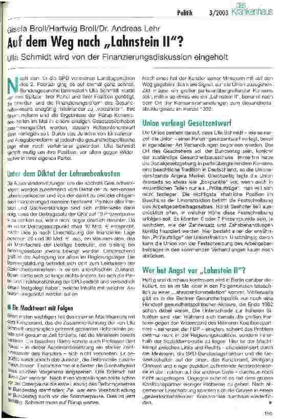Vorschauseite 1: Auf dem Weg nach Lahnstein II?