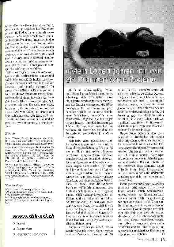 Vorschauseite 4: Bei den Jugendlichen ist der Suizid nicht eine bewusste Wahl Suizid-Prävention