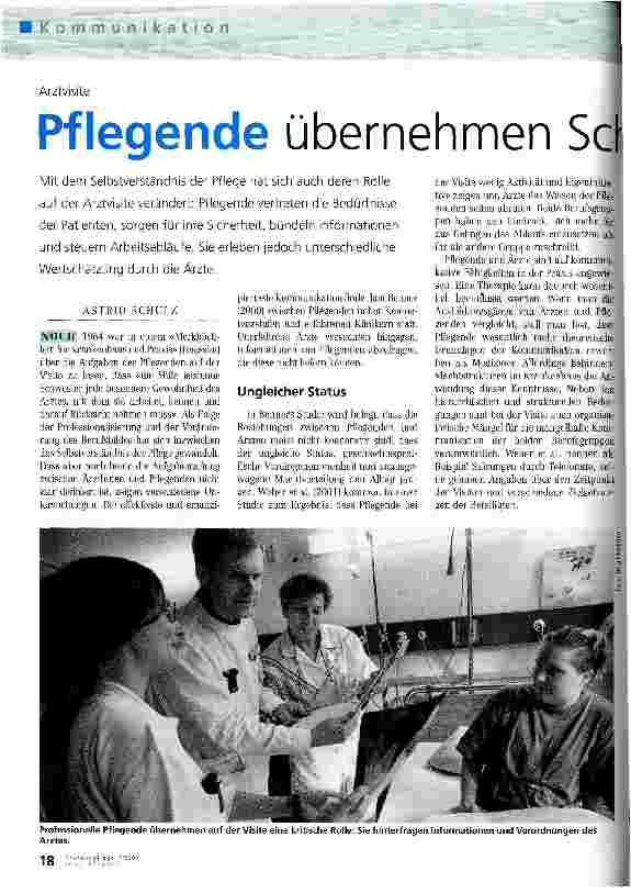 Vorschauseite 1: Pflegende übernehmen Schlüsselrolle