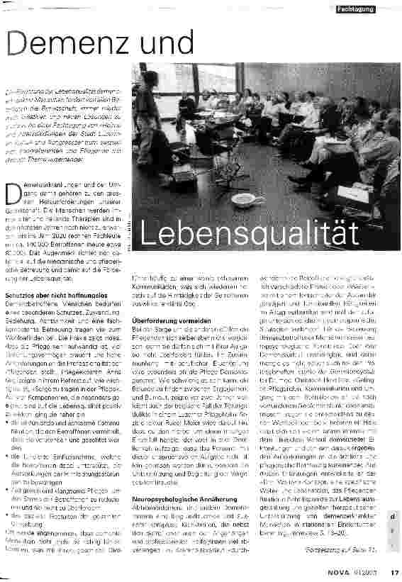 Vorschauseite 1: Demenz und Lebensqualität