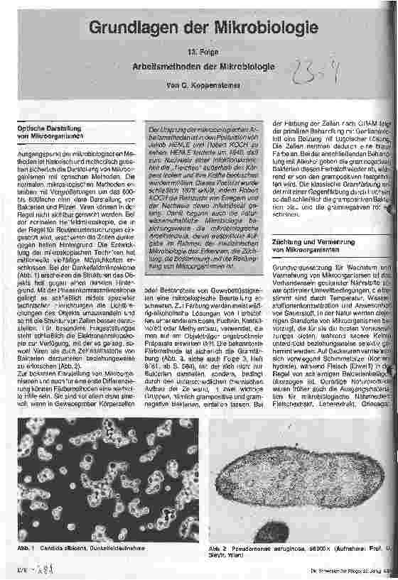 Vorschauseite 1: Grundlagen der Mikrobiologie Arbeitsmethoden der Mikrobiologie