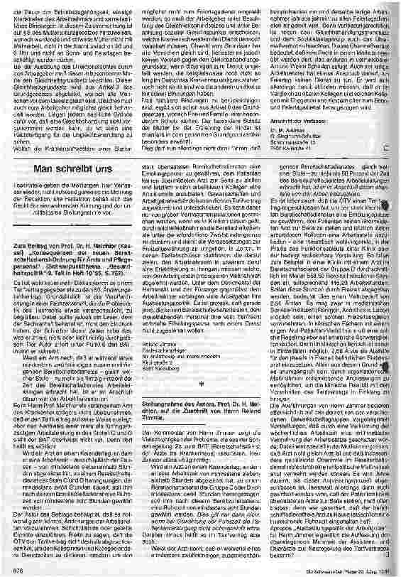 Vorschauseite 2: Probleme der Einstellung zum Sonnund Feiertagsdienst sowie der Festlegung des Urlaubszeitpunktes