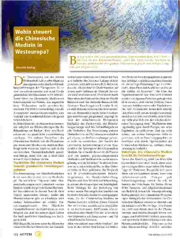 Vorschauseite 1: Wohin steuert die Chinesisch Medizin in Westeuropal