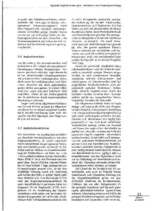 Vorschauseite 2: Spezielle Begleiterkrankungen - Anästhesie bei Ösophagusresektion