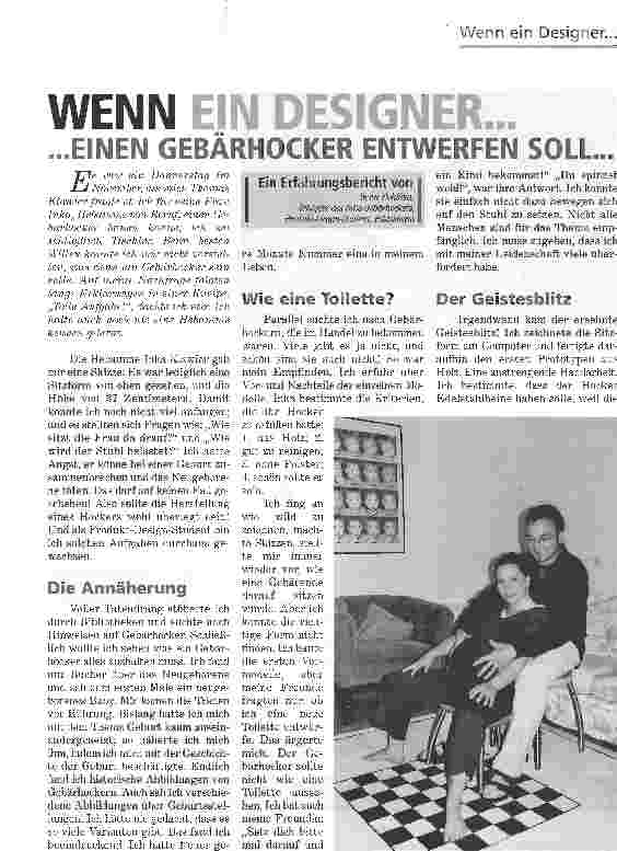 Vorschauseite 1: Wenn ein Designer...EINEN GEBÄRHOCKER ENTWERFEN SOLL...