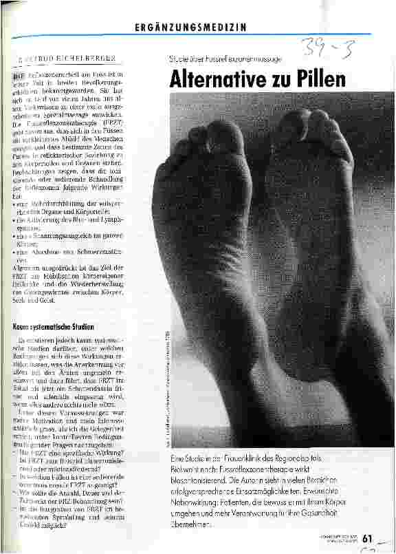 Vorschauseite 1: Alternative zu Pillen Studie über Fußrefexzonenmassage