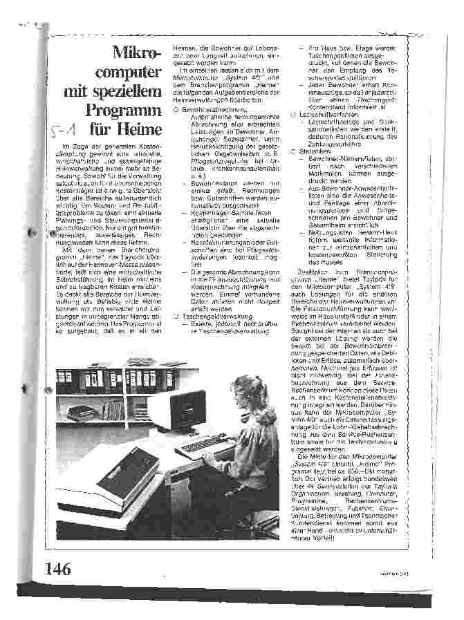 Vorschauseite 1: Mikrocomputer mit speziellem Programm für Heime