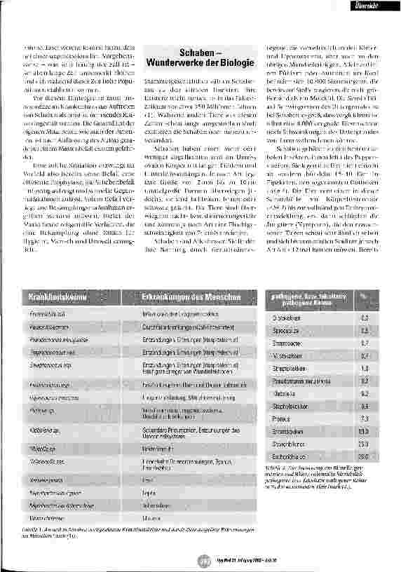 Vorschauseite 2: Schaben - Überträger gefährlicher Krankheiten