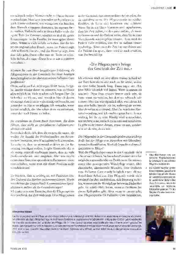 Vorschauseite 2: Die Rolle der Pflegeexpertin in spezialisierter Palliative Care