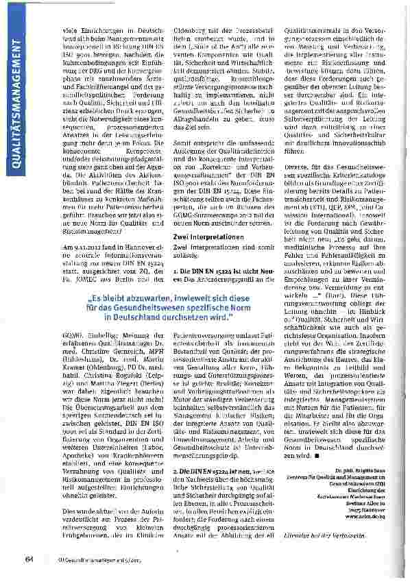 Vorschauseite 4: Neue Norm - neues Glück?