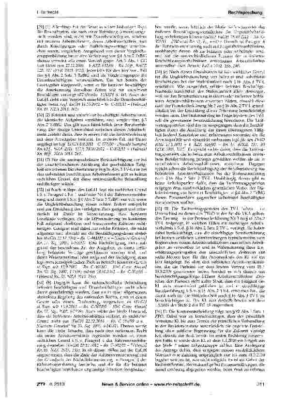 Vorschauseite 4: Stufenzuordnung - Berücksichtigung einschlägiger Berufserfahrung aus früheren befristeten Arbeitsverhältnissen für den Stufenaufstieg