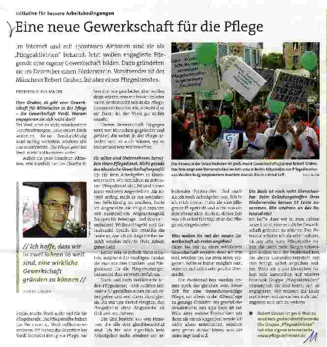 Vorschauseite 1: Eine neue Gewerkschaft für die Pflege