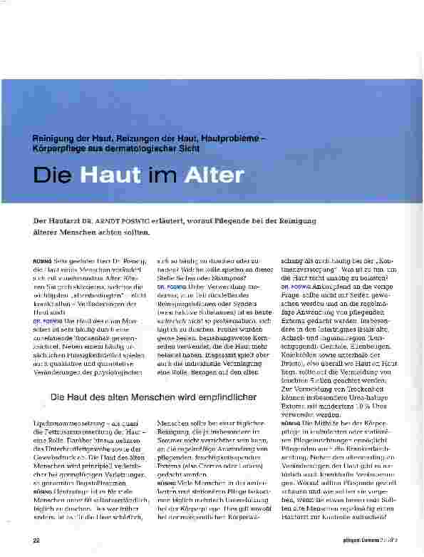 Vorschauseite 1: Die Haut im Alter