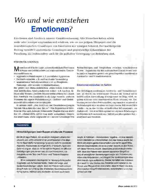Vorschauseite 1: Wo und wie entstehen Emotionen?