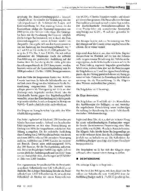 Vorschauseite 4: Zur Berücksichtigung der Mehrkosten für die Praxisanleitung