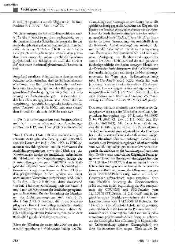Vorschauseite 5: Zur Berücksichtigung der Mehrkosten für die Praxisanleitung