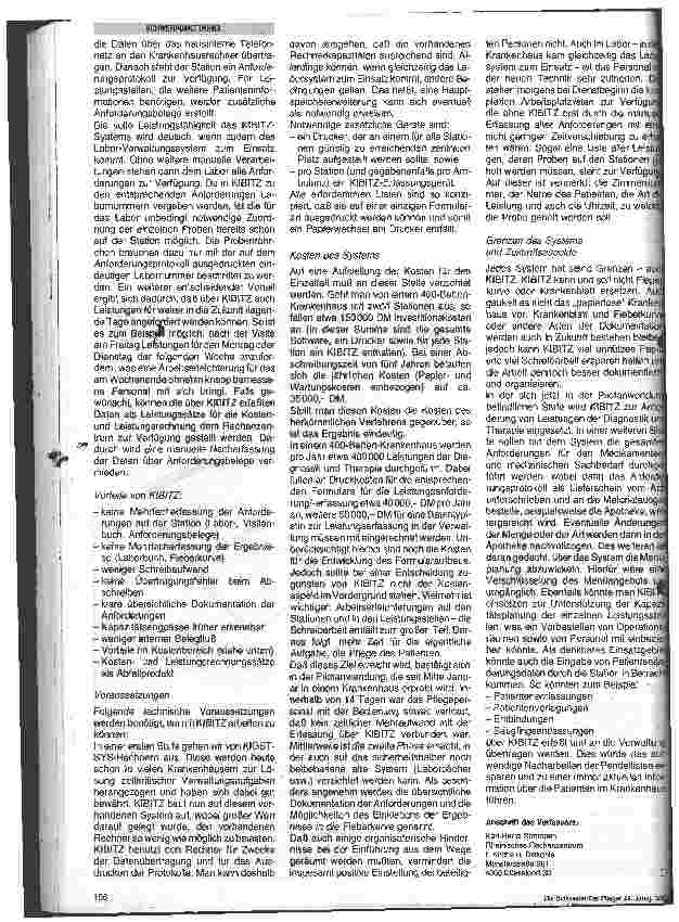 Vorschauseite 3: Kibitz - ein Komunikationssystem zur Unterstützung der Pflegekraft