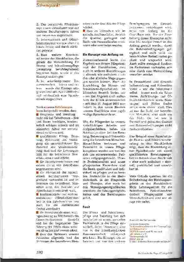 Vorschauseite 3: Professionelle Beratung in der Inkontinenz-Sprechstunde Am Beispiel der Harzkliniken Goslar