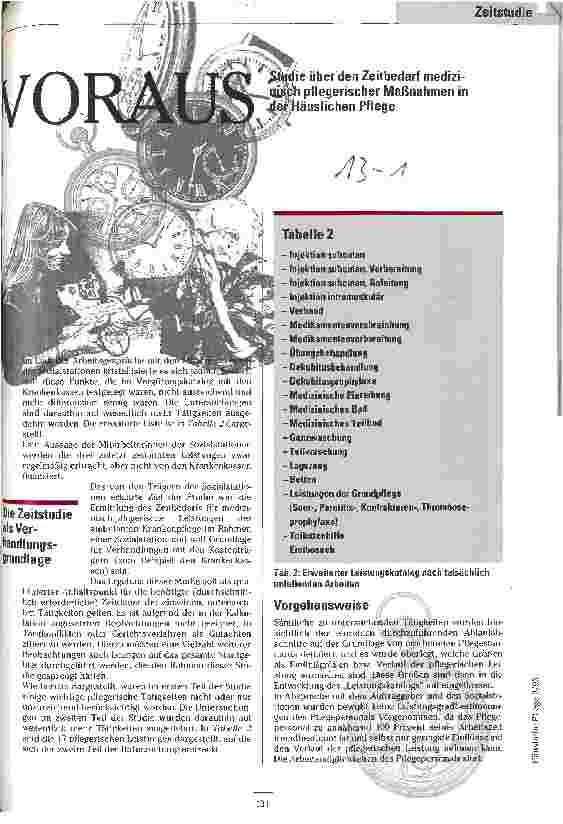 Vorschauseite 2: Der Zeit voraus Studie über den Zeitbedarf medizinisch-pflegerischer Aufgaben in der häuslichen Pflege