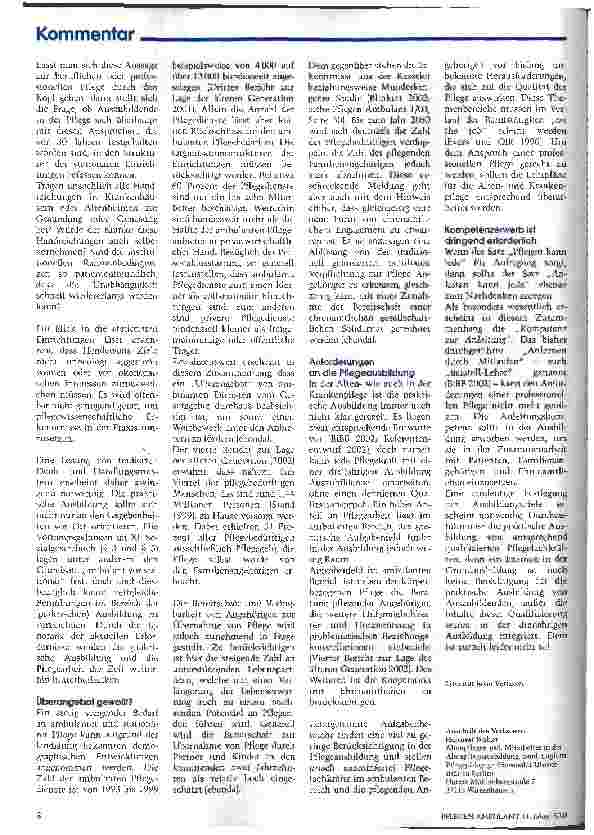 Vorschauseite 2: Entlohnte Pflege fordert Qualifikationen