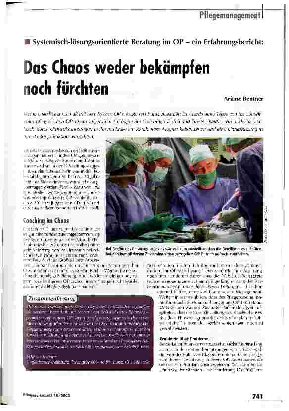Vorschauseite 1: Das Chaos weder bekämpfen noch fürchten