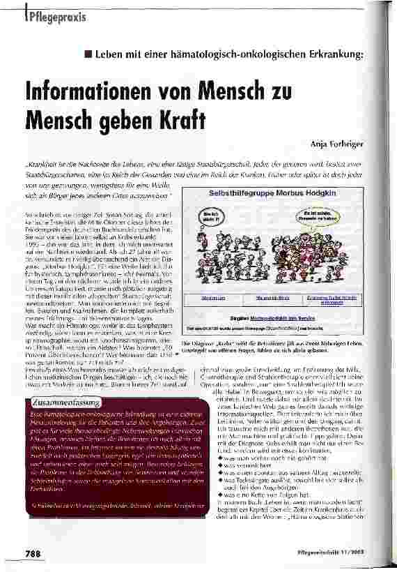 Vorschauseite 1: Informationen von Mensch zu Mensch geben Kraft
