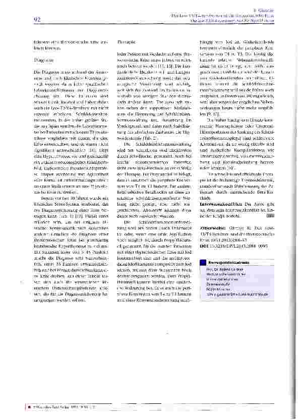Vorschauseite 5: Das Low-T3/T4-Syndrom und die thyreotoxische Krise
