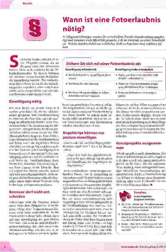 Vorschauseite 1: Wann ist eine Fotoerlaubnis nötig?