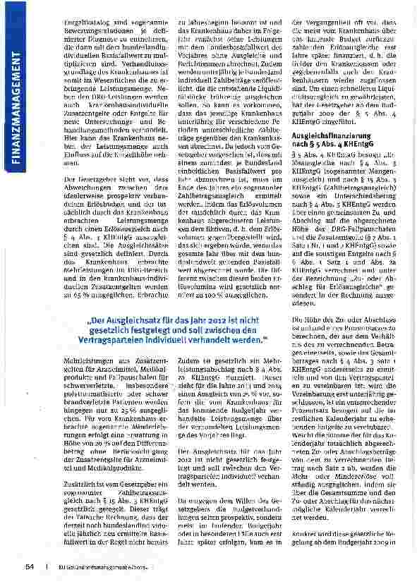 Vorschauseite 2: Erlösausgleiche im Krankenhaus