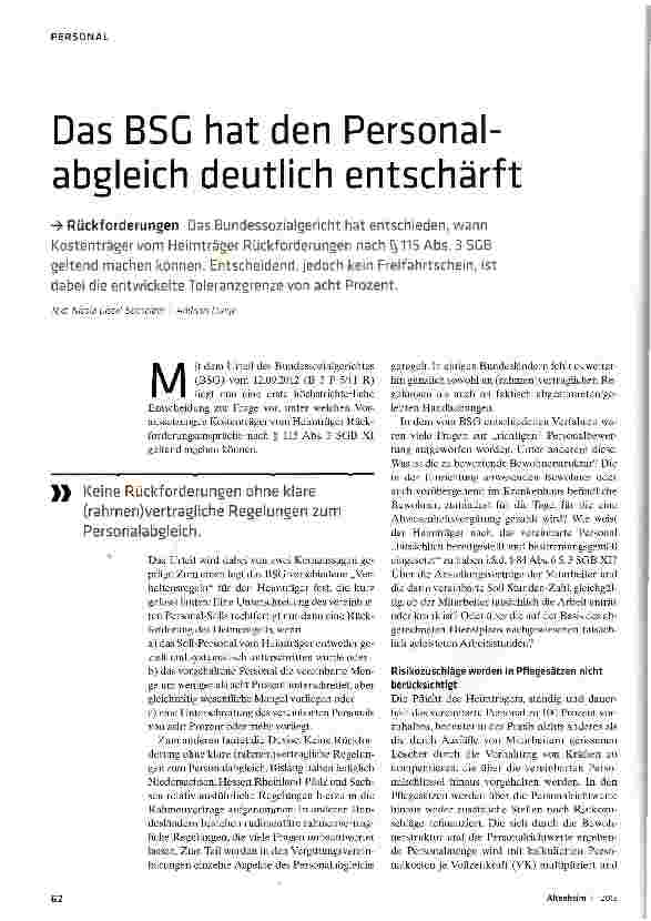 Vorschauseite 1: Das BSC hat den Personal-abgleich deutlich entschärft