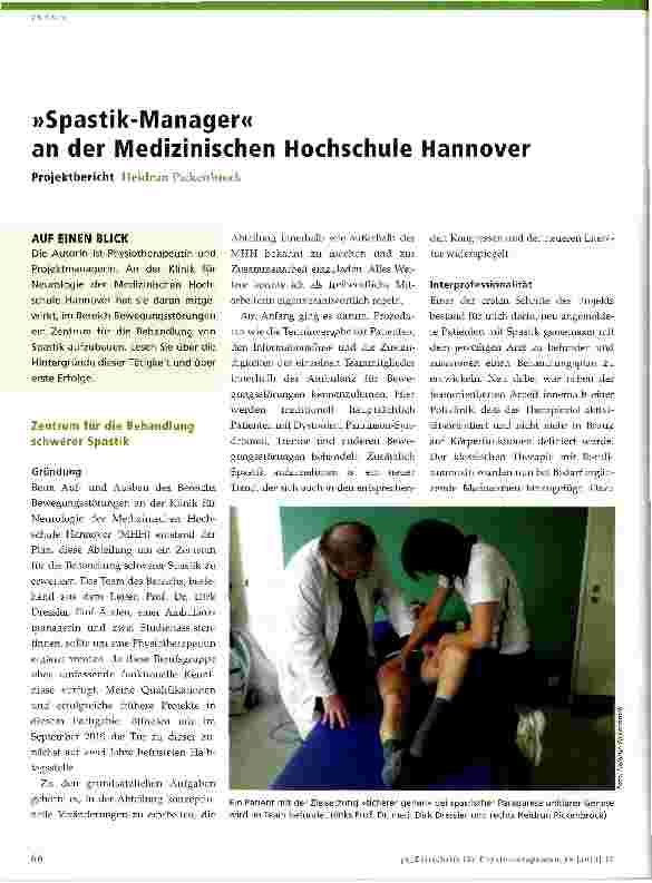 Vorschauseite 1: »Spastik-Manager« an der Medizinischen Hochschule Hannover