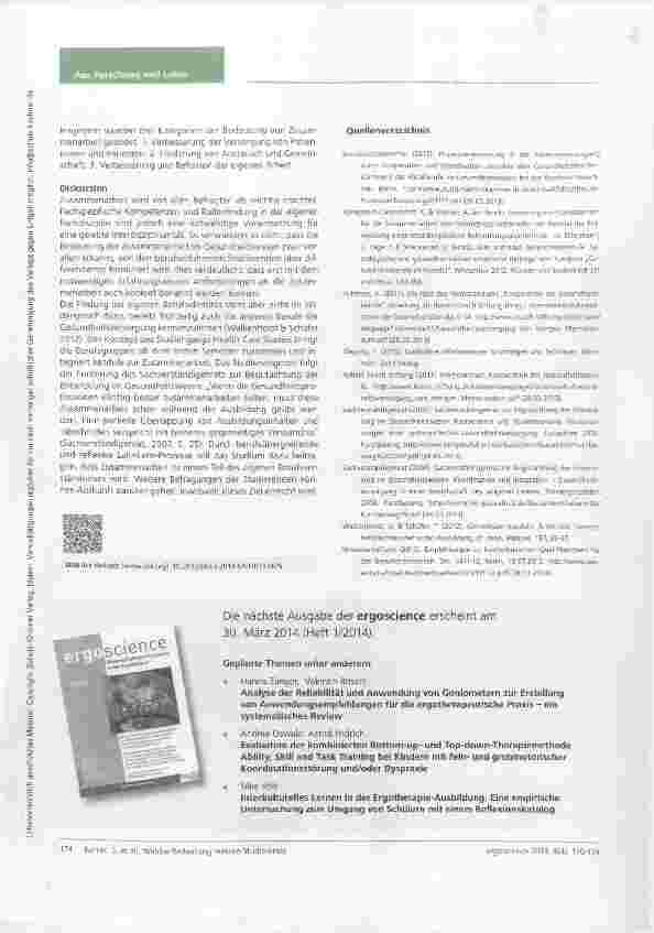 Vorschauseite 5: Welche Bedeutung messen Studierende eines interprofessionellen Bachelorstudiengangs der Zusammenarbeit in den Gesundheitsfach-berufen bei? Erste Ergebnisse einer Studiengangsbegle…