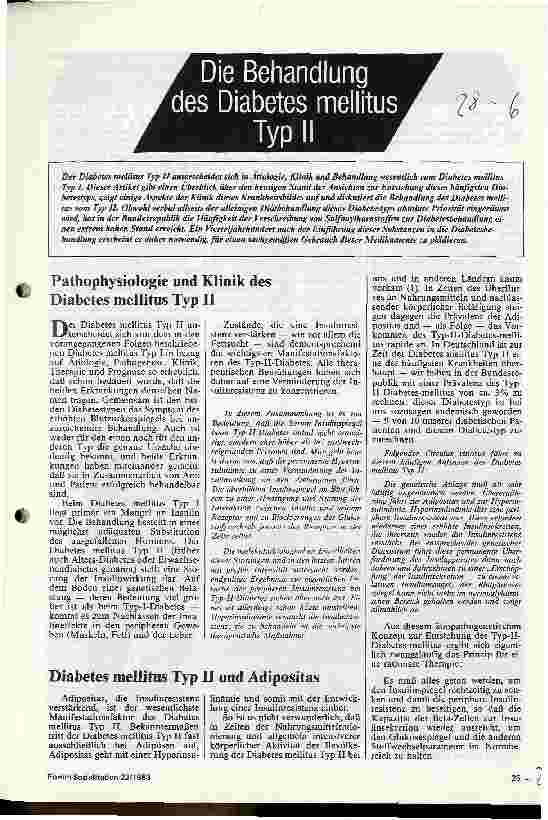 Vorschauseite 1: Die Behandlung des Diabetes mellitus Typ II