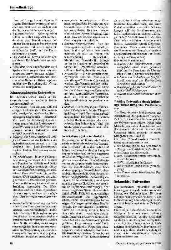Vorschauseite 3: Die verschiedenen Präventionsbereiche des Gesundheitswesens Exemplarisch dargestellt am onkologischen Bereich