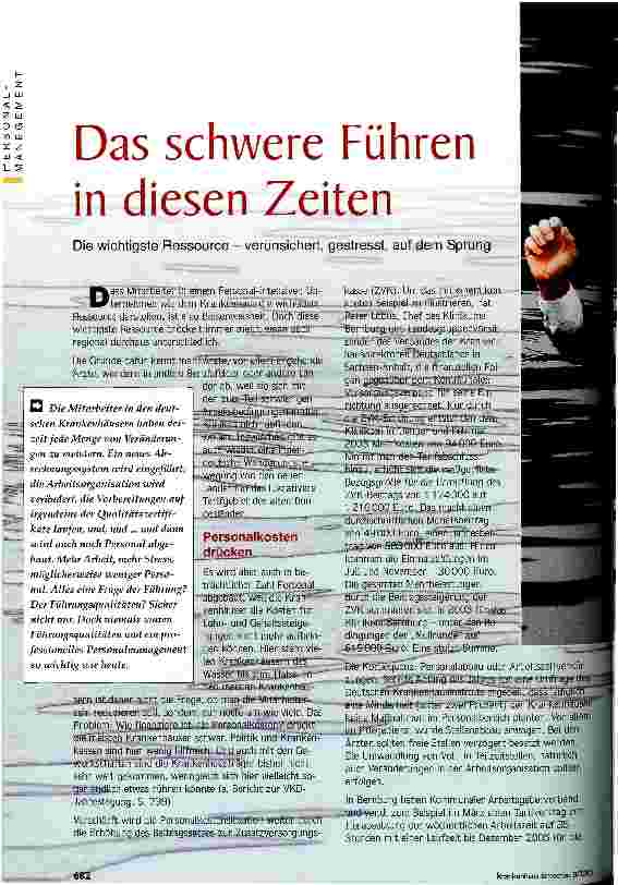 Vorschauseite 1: Das schwere Führen in diesen Zeiten Die wichtigste Ressource - verunsichert, gestresst, auf dem Sprung
