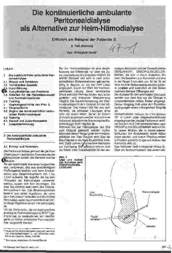 Vorschauseite 1: Die kontinuierliche ambulante Peritonealdialyse als Alternative zur Heimund Hämodialyse