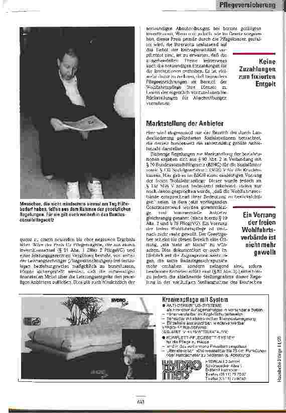 Vorschauseite 2: Was bringt das Pflege VG? Betriebswirtschaftliche Auswirkungen des Gesetzes zur sozialen Sicherung des Pflegerisikos