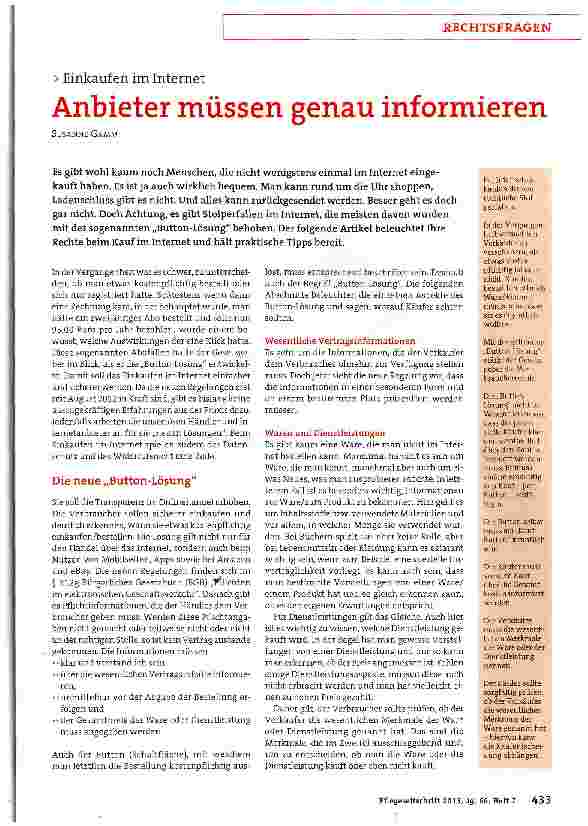 Vorschauseite 1: Anbieter müssen genau informieren