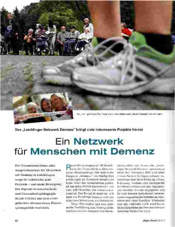 Vorschauseite 1: Ein Netzwerk für Menschen mit Demenz