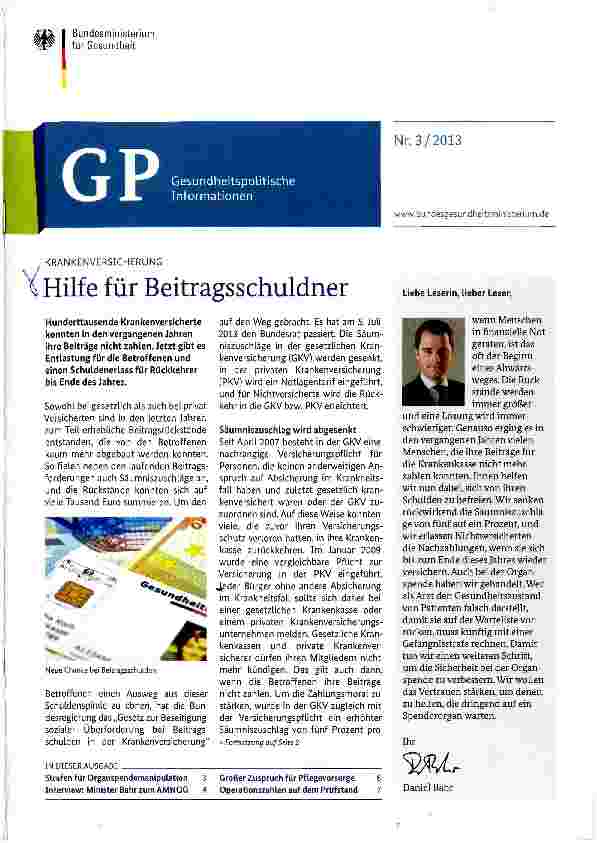 Vorschauseite 1: Hilfe für Beitragsschuldner