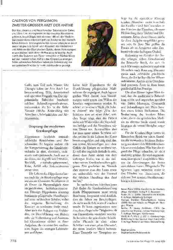 Vorschauseite 3: ANTIKE MEDIZIN UND PFLEGE: Serie zur Pflegegeschichte - Teil 3