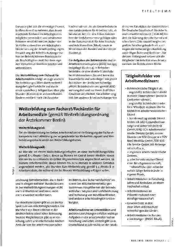 Vorschauseite 2: ARBEITSMEDIZIN