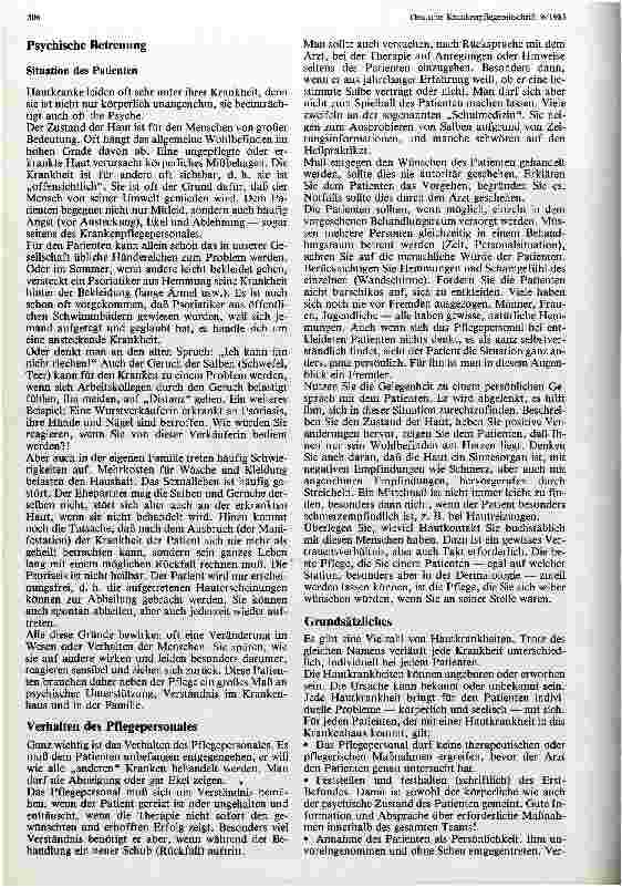 Vorschauseite 4: Pflege und psychische Betreuung von Hautkrankheiten