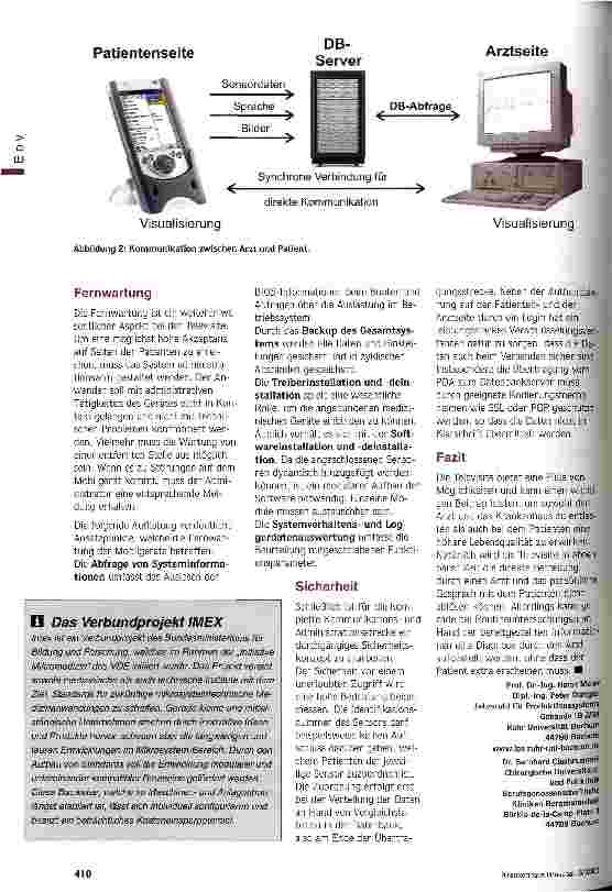 Vorschauseite 3: Kostenkiller Televisite Mobiles Patientenmonitoring verkürzt die Verweildauer und erhöht die Lebensqualität