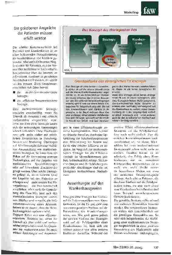 Vorschauseite 2: Die Strategiewahl beeinflusst den Gewinn des Krankenhauses Gehobene Ansprüche der Patienten müssen erfüllt werden, um im Wettbewrb zu bestehen
